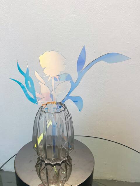 Rosy Future Flowers - Objects D'art, Decorative Flowers, Acrylic Bouquet, Iridescent Home Decore, Retro Romantic Exotic, Funky Homeware - image 1