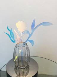Rosy Future Flowers - Objects D'art, Decorative Flowers, Acrylic Bouquet, Iridescent Home Decore, Retro Romantic Exotic, Funky Homeware