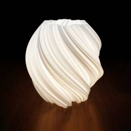 Fractal Spiral Lamp - Organic 3D Printed Table With White Recycled Plastic Modern Eco-Friendly Home Decor, Night Light - thumbnail 3
