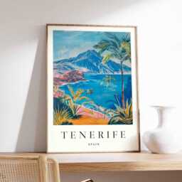 Tenerife Travel Poster Canary Islands Beach Print, Spain Wall Art - thumbnail 1