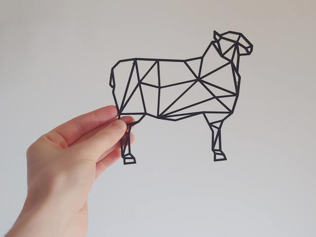 Geometric Sheep - Wall Art Hanging Decoration Home Decor Black Printinghive - image 1
