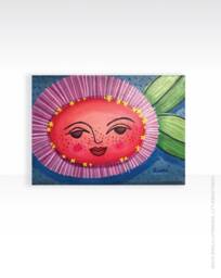 Zinnia Painting, Original Painting On Wood, Art, Whimsical Zinnia, Handpainted, Art, Zinnia Painting, Drawing - thumbnail 1