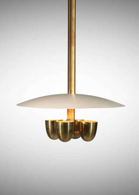 Modern Brass Sputnik Chandelier - 4-Light Italian Fixture - image 1