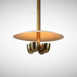 Modern Brass Sputnik Chandelier - 4-Light Italian Fixture - thumbnail 3