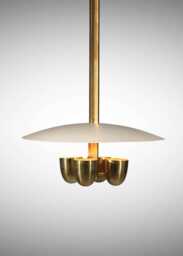 Modern Brass Sputnik Chandelier - 4-Light Italian Fixture - thumbnail 1