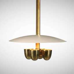 Modern Brass Sputnik Chandelier - 4-Light Italian Fixture - thumbnail 2