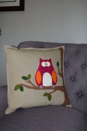 Purple Owl Pillow - thumbnail 1