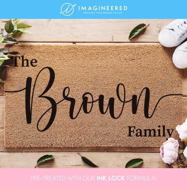 Family Surname Rug - Custom Doormat Housewarming Welcome Mat Personalized New Home Gift Closing Porch Decor - image 1