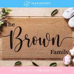Family Surname Rug - Custom Doormat Housewarming Welcome Mat Personalized New Home Gift Closing Porch Decor - thumbnail 1