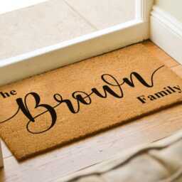 Family Surname Rug - Custom Doormat Housewarming Welcome Mat Personalized New Home Gift Closing Porch Decor - thumbnail 2