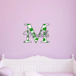Custom Name Decal - Personalized Gift Cow Print Wall Art Sticker Monogram Insert & Letter Vwaq-Cc1 - thumbnail 3