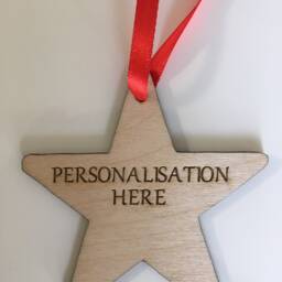 Personalised in Memory Of A Loved One & Verse Wooden Christmas Tree Decoration Star - thumbnail 2