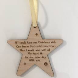 Personalised in Memory Of A Loved One & Verse Wooden Christmas Tree Decoration Star - thumbnail 4