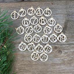 Wooden Christmas Advent Calendar Number Tags Set Of 25 - thumbnail 2