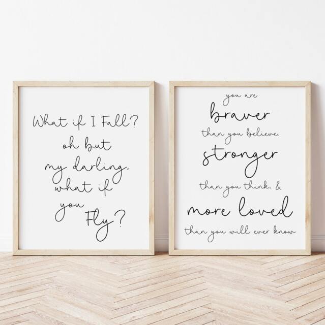 Inspirational Quote Print Set - Children's Wall Art, Nursery Decor - image 1