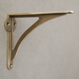 Brass Shelf Brackets Ironbridge - Heavy Solid Cast Kitchen Book Gold Wall Old Antique Victorian English Shaker Minimal 4, 6, 7, 8, 10 - thumbnail 1