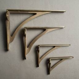 Brass Shelf Brackets Ironbridge - Heavy Solid Cast Kitchen Book Gold Wall Old Antique Victorian English Shaker Minimal 4, 6, 7, 8, 10 - thumbnail 2