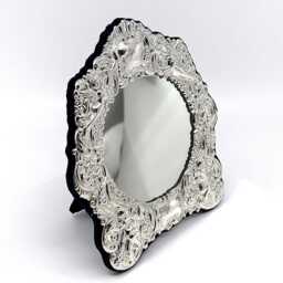 Classic Mirror Victorian Style 925 Sterling Silver English Hallmarks With Blue Velvet Back By Jewelaridesigns - thumbnail 2