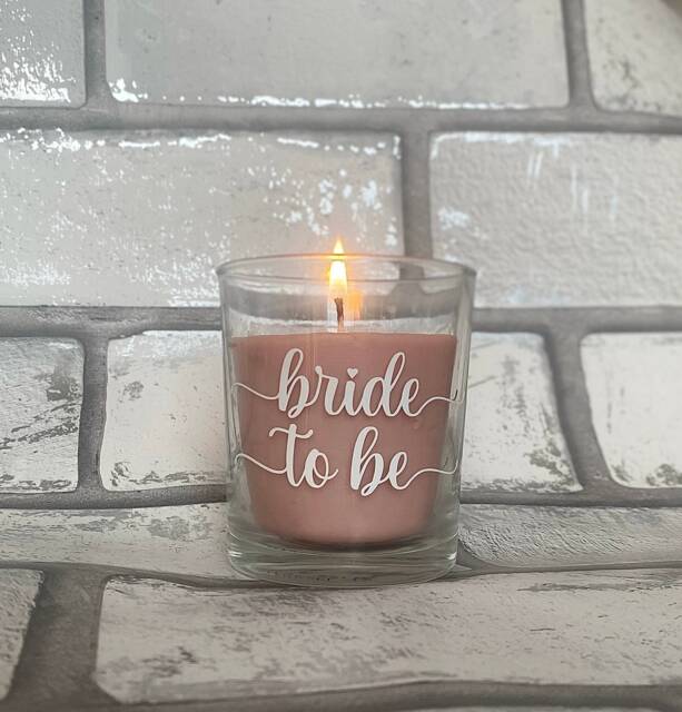 Personalized Pink Scented Candle - Bridal Party Gift