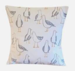 Seagull Laridae Nautical Marine Seaside Natural White Cushion Cover , Throw Pillow Scatter Cushions UK - thumbnail 1