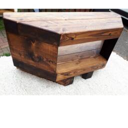Corner Rustic Tv Unit Extra Chunky Solid Wood Stand/Cabinet Rustic Oak Wax Finish - thumbnail 4