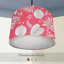 Pink Floral Lampshade Bold Botanical Light Shade, Handmade in UK