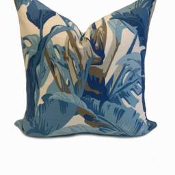 Thibaut Travelers Palm Tropics Collection Spa Blue Cushion Cover Pillow Double Sided - thumbnail 2