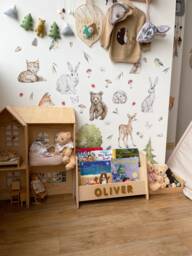 Kids Wooden Bookshelf, Personalized Gifts For Kids, Montessori Furniture, Display Books, Gift Boy, Girl, Nursery Decor