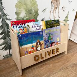 Kids Wooden Bookshelf, Personalized Gifts For Kids, Montessori Furniture, Display Books, Gift Boy, Girl, Nursery Decor - thumbnail 2