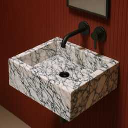 Calacatta Viola Marble Sink, Marble Wash Basin, Trendy Bathroom Sink, Vanity, Bathroom Sink, Bathroom Marble Wash Basin - thumbnail 2