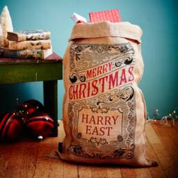 The Caxton Personalised Christmas Sack, Gift Bag, Vintage Style Santa, Stocking - thumbnail 2