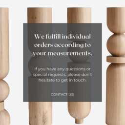 Handmade Wooden Table Leg H900 Unfinished Ash, Oak, Birch - Diy Furniture - 1Pcs - thumbnail 4