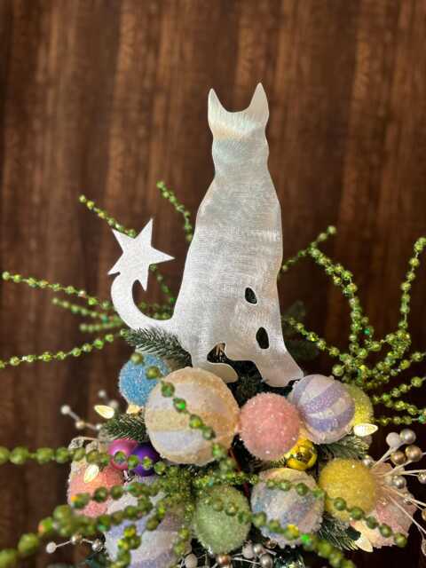 German Shepherd, Dog Christmas Tree Topper, Wall Hanging Or Yard Stake, Metal, Holiday Decoration, Aluminum, Police Dog, Dog Lover Gift - image 1