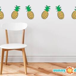 Pineapple Fabric Wall Decals Set Of 6 Nursery Fruit Stickers - thumbnail 2