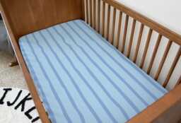 Bedding - Blue Wavy Stripes, Duvet Cover Set, Fitted Sheets, Pillow Case, Modern Bedding - thumbnail 1