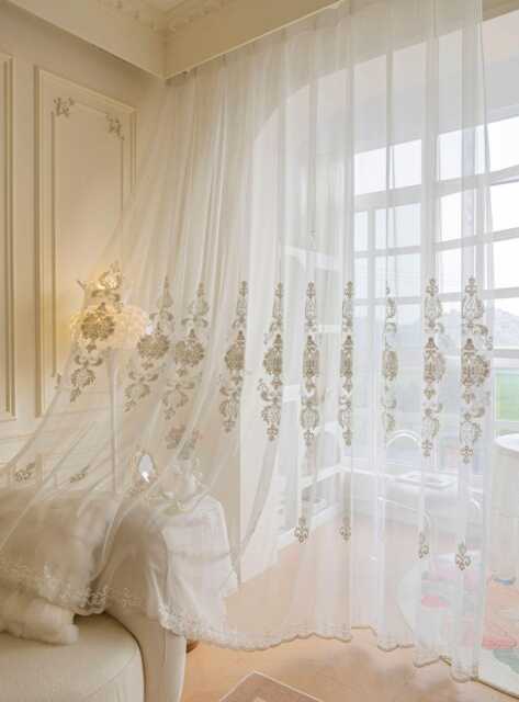 Custom Curtain Made To Measure European Style Embroideries Voile Sheer - image 1