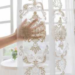 Custom Curtain Made To Measure European Style Embroideries Voile Sheer - thumbnail 2