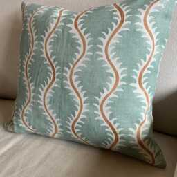 Pair 2 Double Sided, Linwood Helter Skelter Linen Cushions Made To Order - thumbnail 2