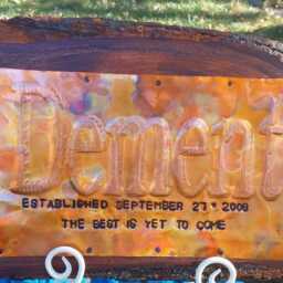 Custom Copper Wood Sign, Personalized Name Wall Decor, 7Th Anniversary Gift - thumbnail 2