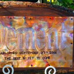 Custom Copper Wood Sign, Personalized Name Wall Decor, 7Th Anniversary Gift - thumbnail 3
