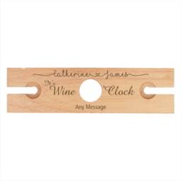 Personalised Wooden Wine Glass Holder Engraved Butler Caddy Weddings & Celebrations - thumbnail 3
