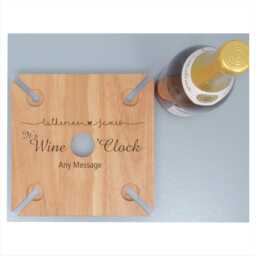 Personalised Wooden Wine Glass Holder Engraved Butler Caddy Weddings & Celebrations - thumbnail 4