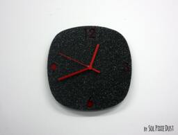 Black Granite Concrete Wall Clock/Modern Oval With Textured - Contemporary Home Decor Housewarming Gift Idea