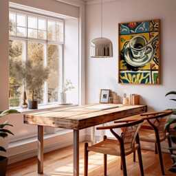 Espresso Cup Wall Art, Mediterranean Kitchen Poster, Bold Coffee Illustration With Colorful Tiles, Modern Caf?? Decor Print - thumbnail 3