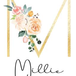 Set Of 3 Nursery Prints, Gold & Peach Decor, A3, Personalised Print, Floral Arrangement, Watercolour Flowers, Girls Room Wall Art - thumbnail 2