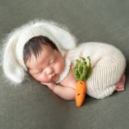 Newborn Felted Carrot Toy, Photography Props, Carrots Prop, Felt Photo Easter Small Toy - thumbnail 3