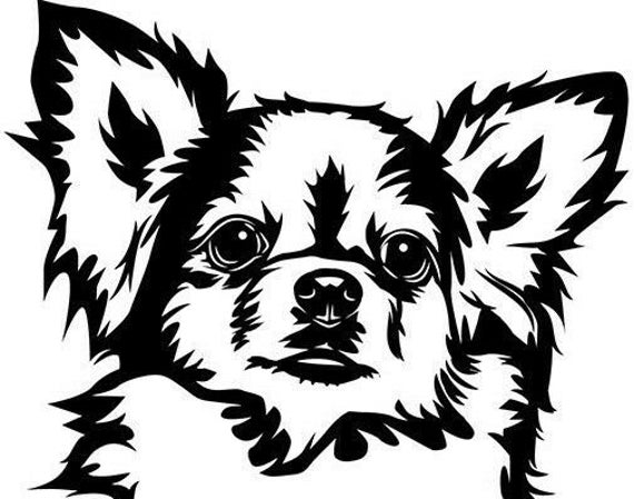 Cute Chihuahua Peeking Car Window Side Sticker Decal Bumper Van Fun Dog Vinyl Wall Art Decor Graphic
