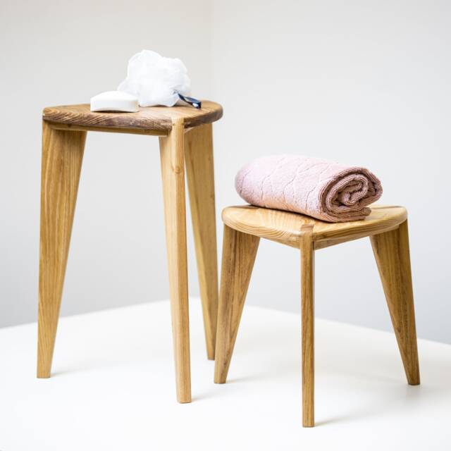 Handcrafted Acacia Wood Shower Stool Set - Waterproof Spa Decor - image 1