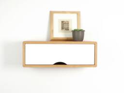 Minimalist Design Floating Shelf With Door, Mid-Century Modern, Retro Style Wall Cabinet