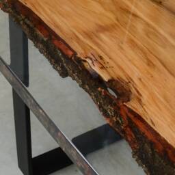 Perosnalised Resin Table, Live Egde Dining Table Made Of Oak, Wooden Epoxy With Steel Legs, Unique Architect Edge Table - thumbnail 4